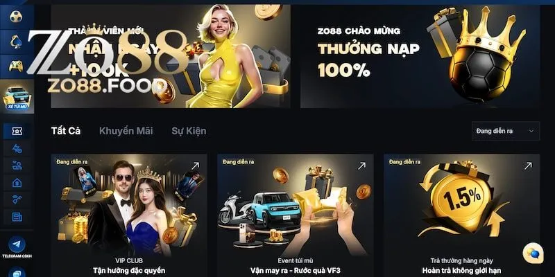 5 hoạt động khuyến mãi khủng tại Zo88